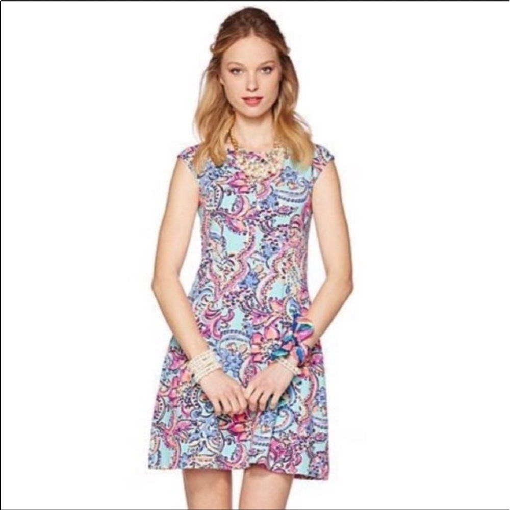 Lilly Pulitzer Briella Dress Aqua Bait and Switch Size Small